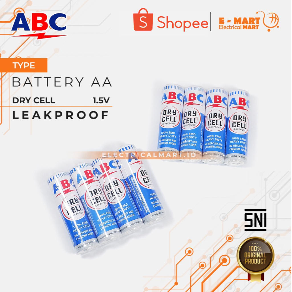 ABC AA A2 Biru ORIGINAL TERMURAH / Battery AA ABC ORI GROSIR / Baterai ABC AA / Batrai AA ABC
