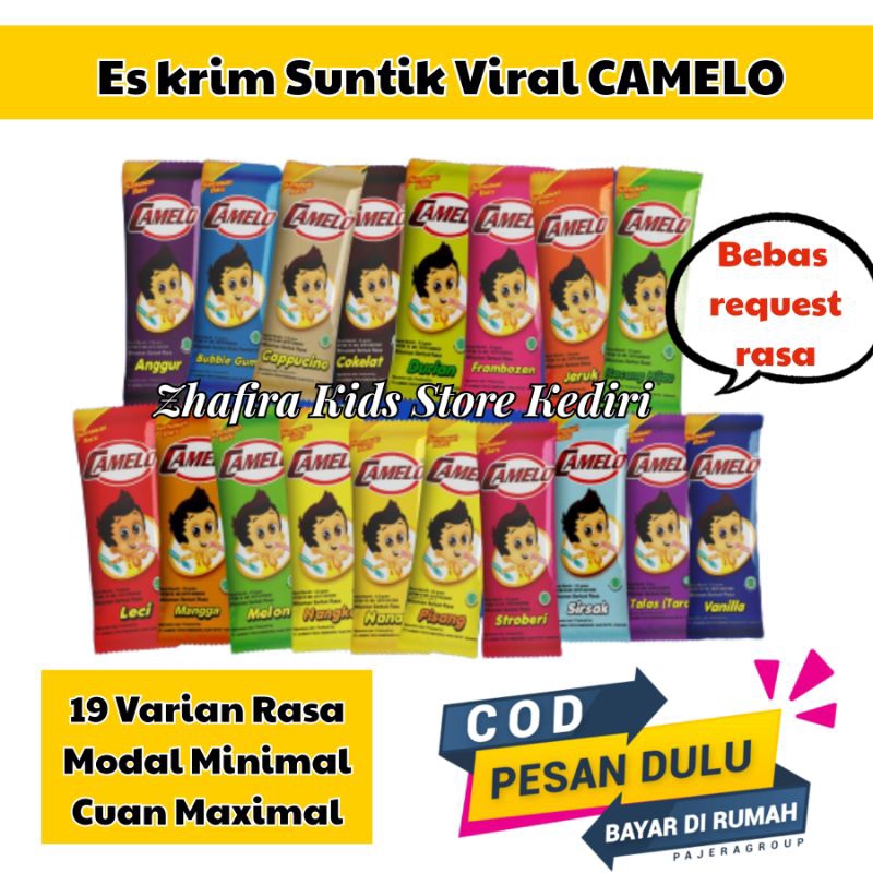 

EXP TERBARU 2026 !! bubuk es krim suntik camelo murah 15 renceng / bubuk es camelo 150 pcs es krim jajanan viral ide usaha mudah dan murah es camelo kediri ecer grosir