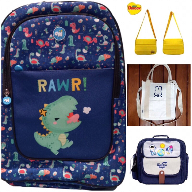 TAS DANCOW TROLLEY TROLI BAG RANSEL ANAK NUTRILON / TOTEBAG MERRIES (lv)