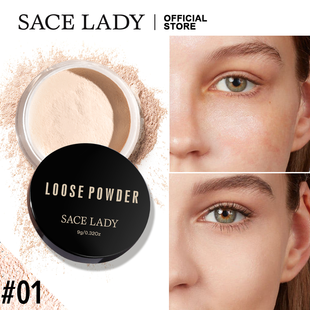 SACE LADY Bedak Tabur Tahan Air Loose Powder Oil Control Cocok Untuk Muka Ber Minyak Lasting Bedak T