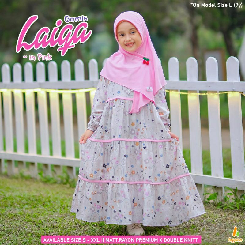 (Free bros cherry) Set gamis anak Laiqa ori by Heppinn