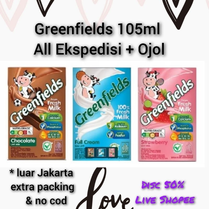 

Greenfields 105ml (Isi 1) Rasa Coklat Cream & Strawberry