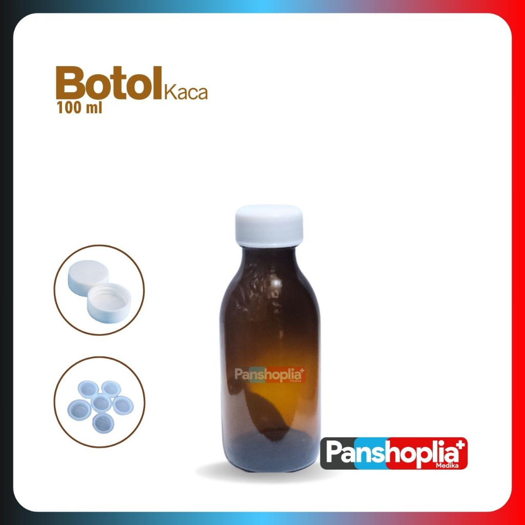 Botol Kaca 100ml / Botol Kaca Coklat 100 ml / Botol Amber 100ml