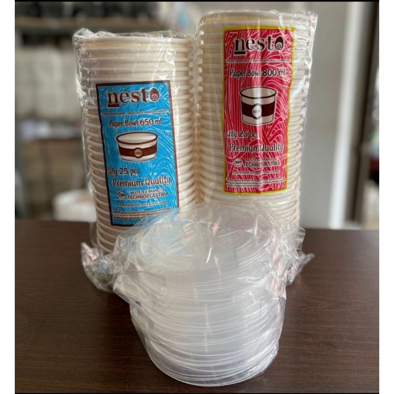 Paper bowl Nesto 650ml 800ml+Tutup