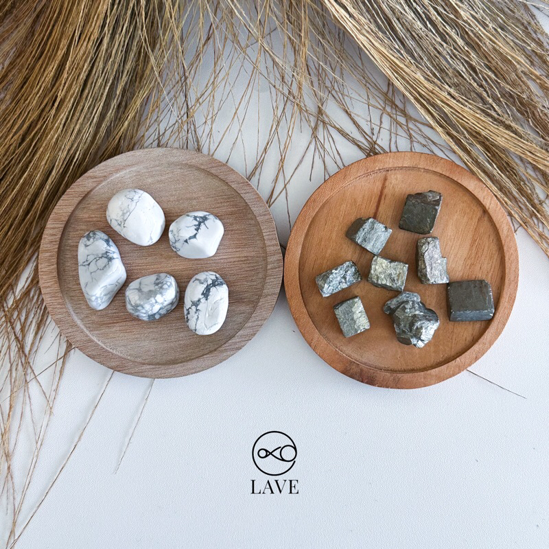 Crystal Tumbled — Howlite & Pyrite