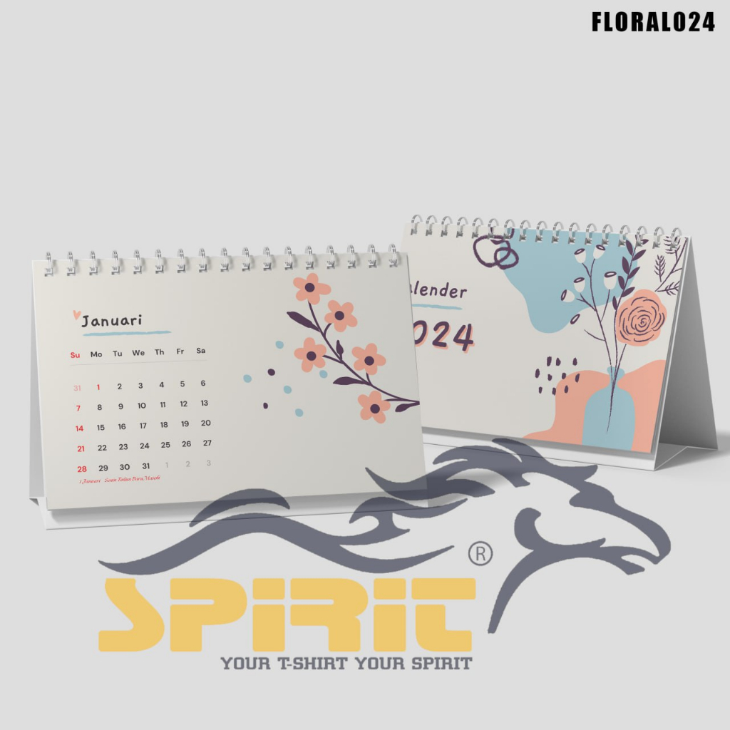 

Kalender Meja / Kalender Duduk Tahun 2024 Floral Aesthetic Bunga Cantik