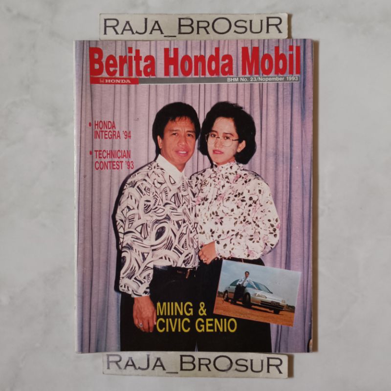 Majalah/Buku BHM Berita Honda Mobil no 23/November 1993 edisi Poster brosur katalog iklan Honda Acco