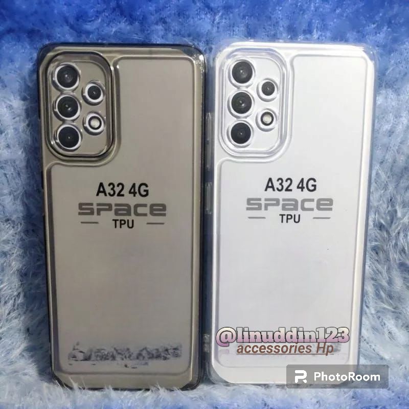 CASE SILIKON SPACE SAMSUNG A32 4G CASING PUTIH BENING TRANSPARAN TERBARU