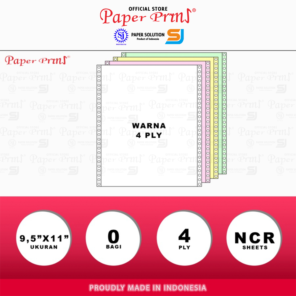 

klm Paperyns Kertas Continuous Form 4PLY NCR 9,5" x 11