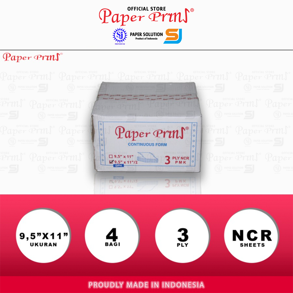 

Paperpryns Kertas Continuous Form 3PLY NCR DPH 9,5"/2 x 11"/2 (Bagi 4)