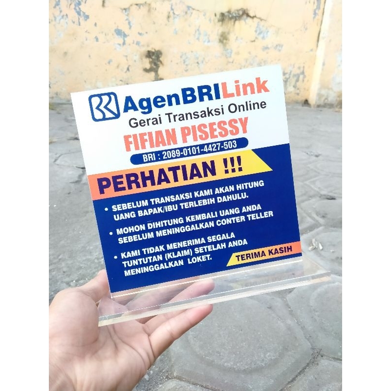 

UKURAN 18X18CM AKRILIK AGEN BRI