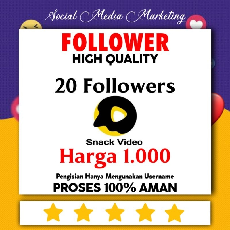 TERMURAH  FOLLOWER SNACK VIDEO HIGH QUALITY | PERMANEN NON DROP
