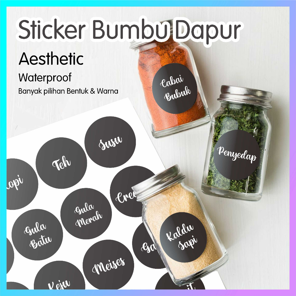 

Stiker Bumbu Dampur Aesthetic (ISI 36 PCS) Nama Bumbu Dapur, Stiker Jar,