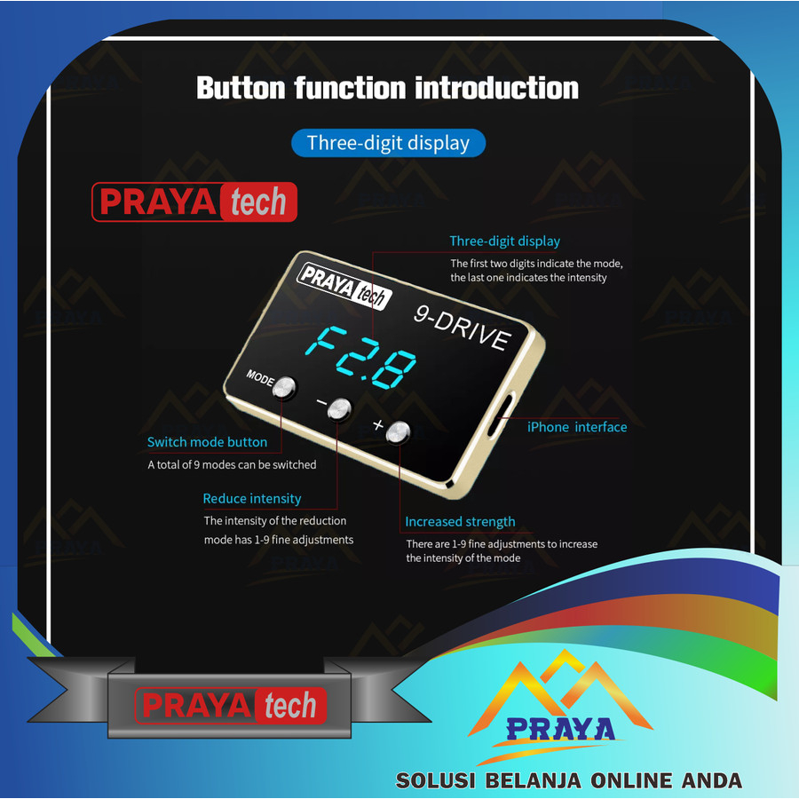 PRAYATECH 9 DRIVE THROTTLE CONTROLLER PIGGYBACK SUZUKI SPLASH