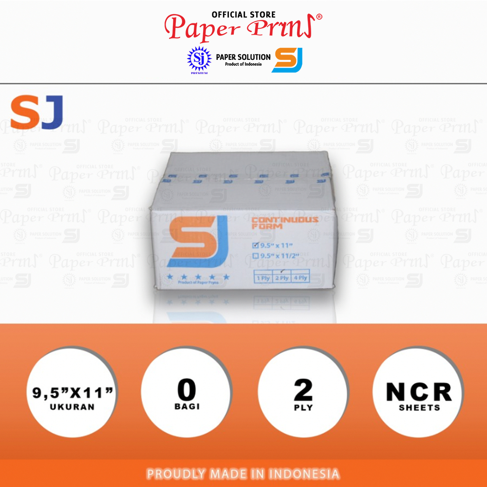 

SJ Orange Kertas Continuous Form 2PLY NCR 9,5" x 11