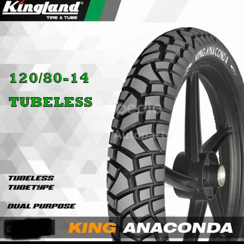 Ban Tubeless Kingland Anaconda 120/80-14 Ban Semi Trail Original untuk motor matic PCX Vario