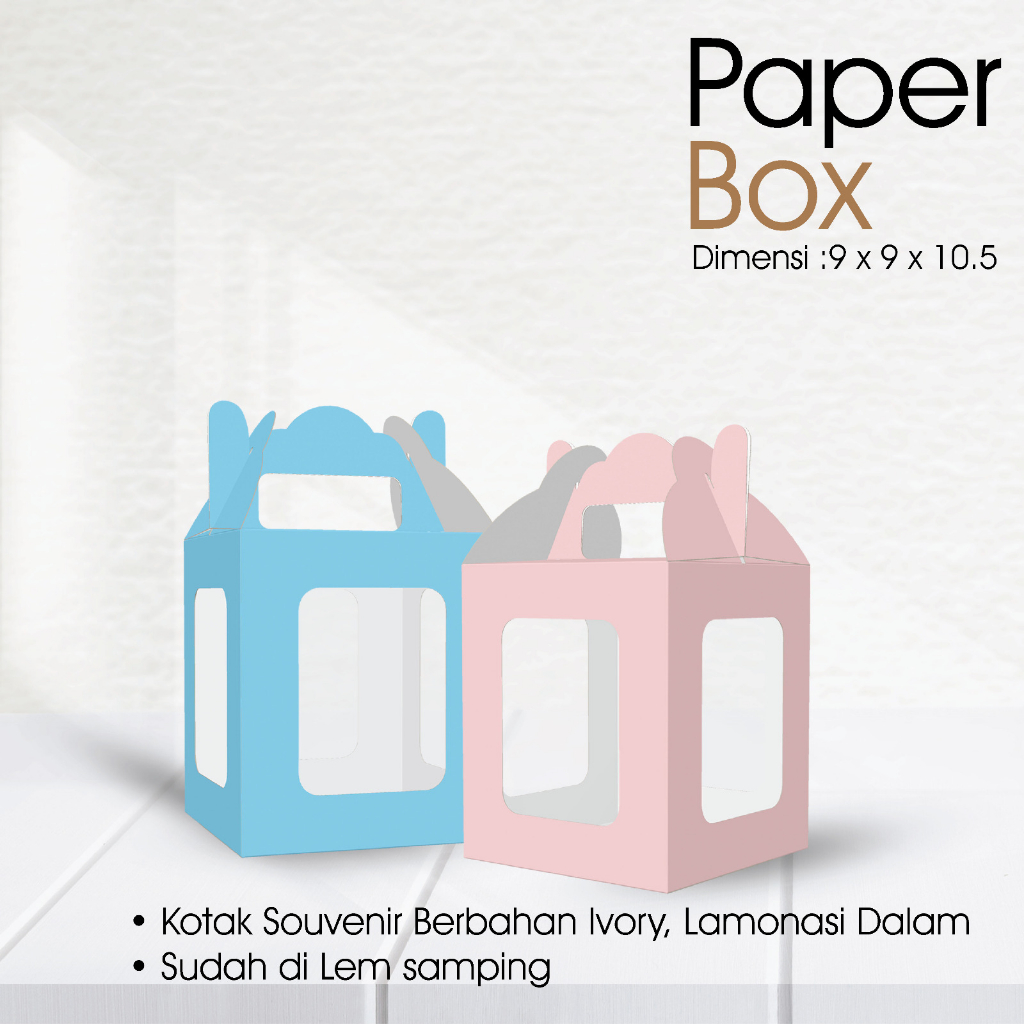 

Paperbox Kemasan Souvenir Uk. 9 x 9 x 10,5 ( Laminating Sisi Dalam )