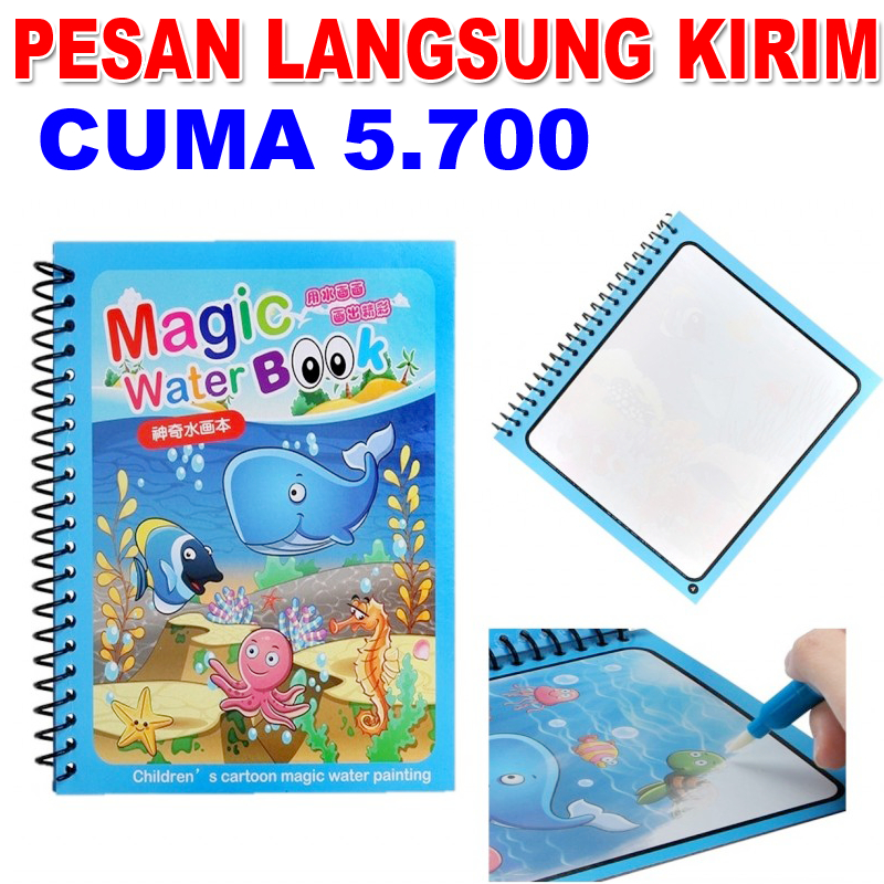 

Buku Magic Water Book - Buku Gambar Anak - Mainan Mewarnai - buku ajaib - mainan anak