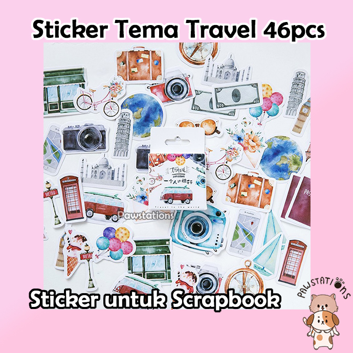 

46pcs Stiker Travel Series Stiker Travel Lucu Stiker untuk Scrapbooking DIY Stickers Scrapbooking Stickers