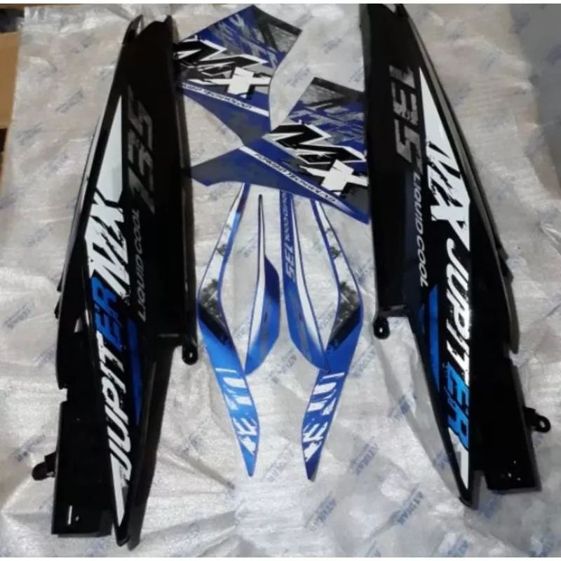 Body Jupiter MX New 135 Biru Set kiri kanan berikut list