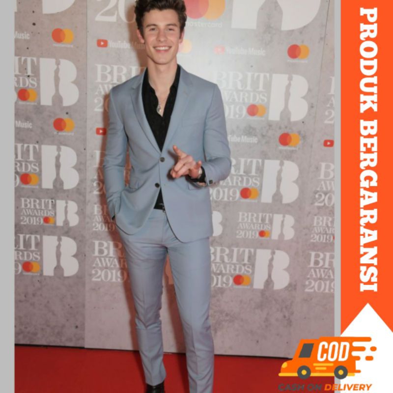 Jas Pria Dewasa Blazer Abu Silver Slimfit Premium