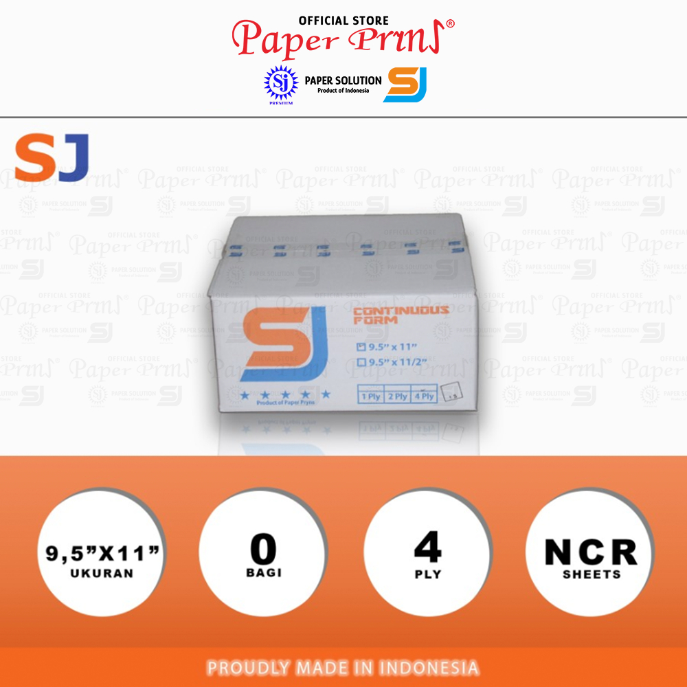 

SJ Orange Kertas Continuous Form 4PLY NCR 9,5" x 11