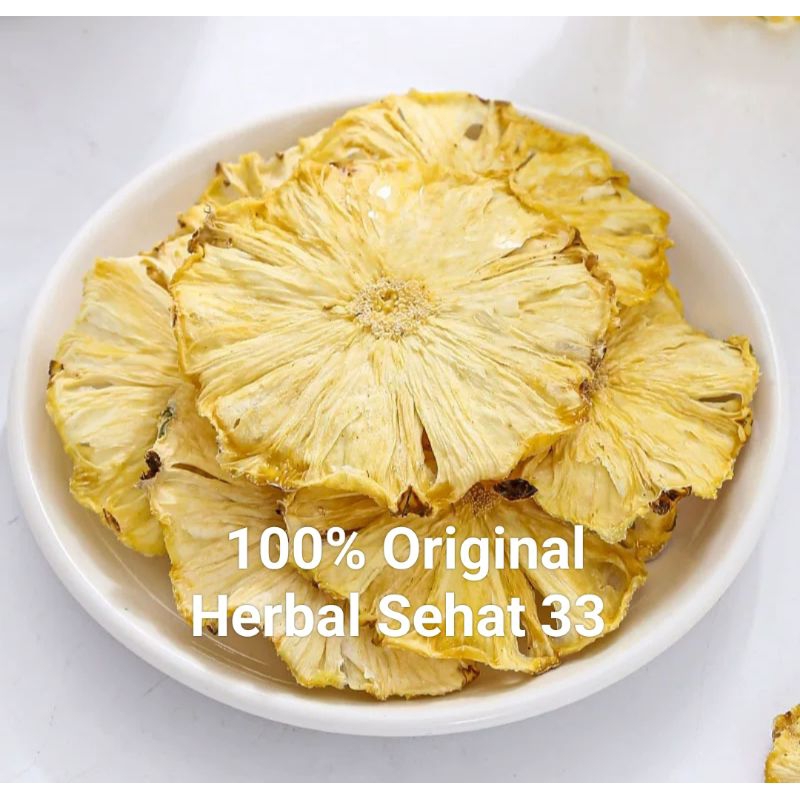 

dried dehydrated pineapple slice/ buah nenas iris kering untuk garnish mocktail snack 500gr