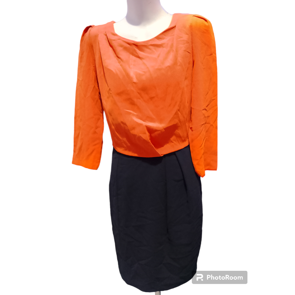 DRESS thrift orange hitam