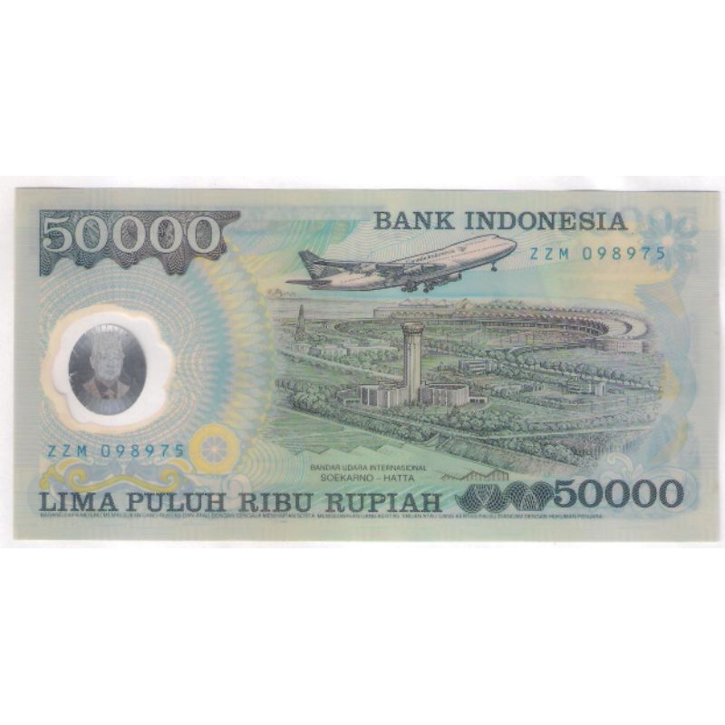 Uang Kuno Langka - 50000 Soeharto Polymer Thn 1993 UNC + Folder