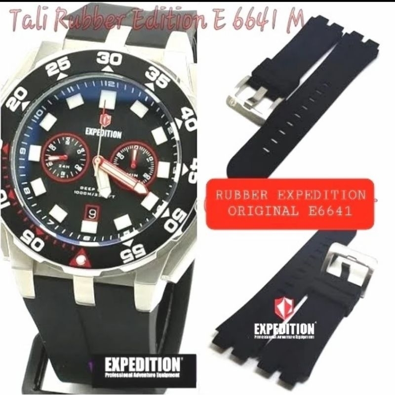 TALI JAM STRAP JAM RUBBER JAM TANGAN EXPEDITION E6641 E 6641 ORIGINAL