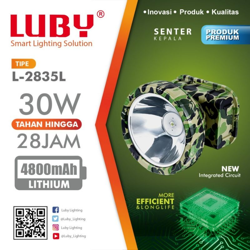 Luby L-2835 Senter Kepala Loreng 30 Watt - L 2835