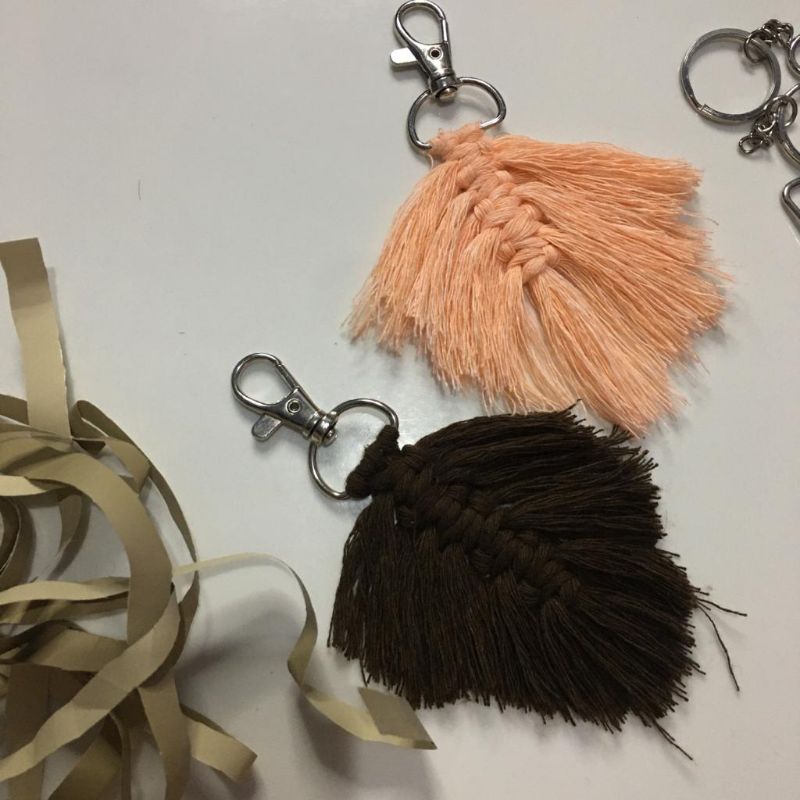 GANTUNGAN KUNCI MACRAME BENTUK DAUN/Gantungan Kunci Macrame/Macrame