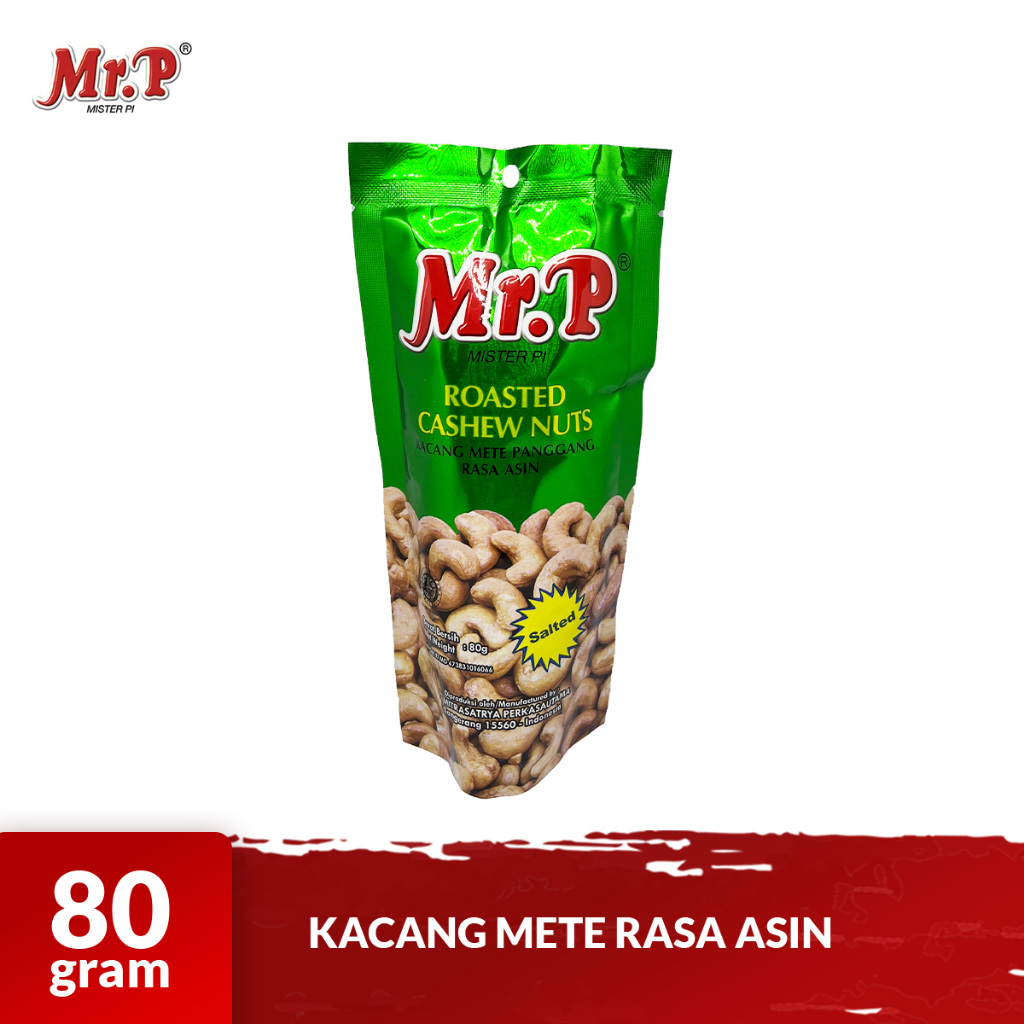 

MR. P Kacang Mete Panggang Varian Rasa Lightly Salted 80gr