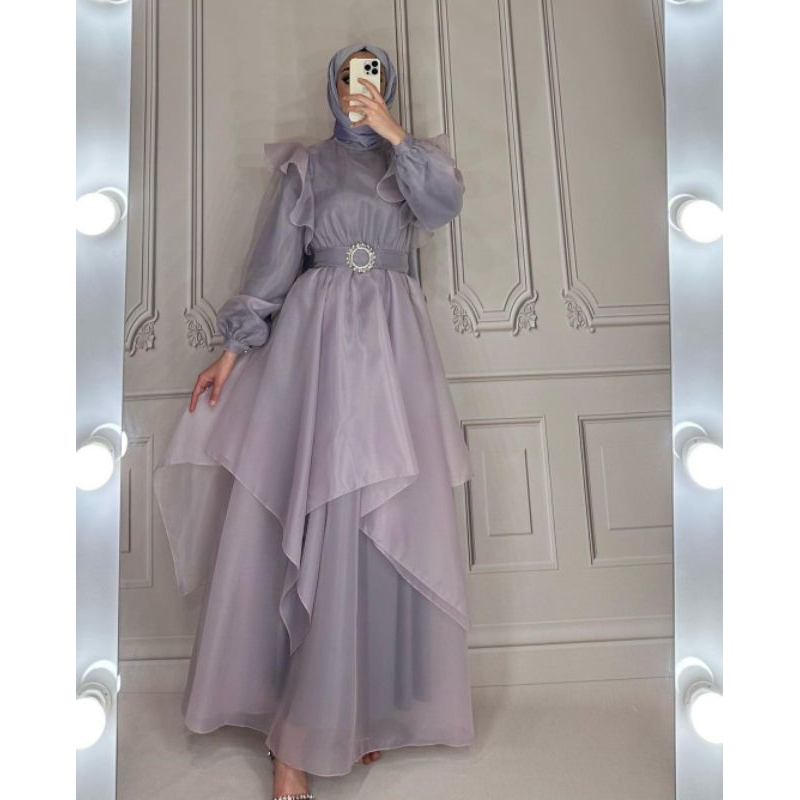 GAUN PESTA ORGANZA / GAMIS PESTA / GAUN MUSLIMAH
