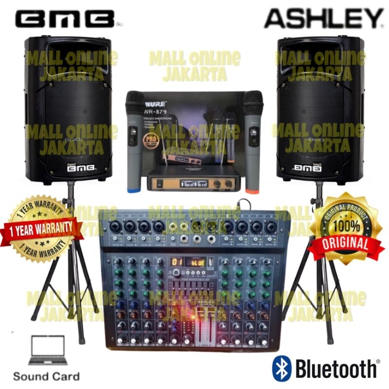 Paket Sound BMB 15 inch aktif original ashley audio system bluetooth