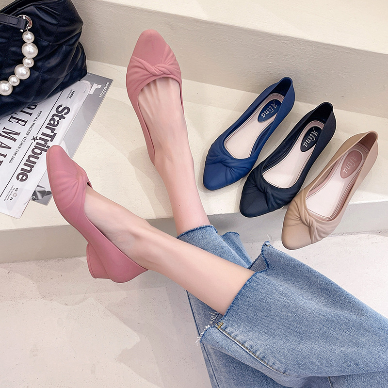 Ad28 Flat Shoes Wanita Lv D8065 Import Murah Real Pict Trendy FLAT PITA KUPU HITAM - Hitam, 37 D2P0