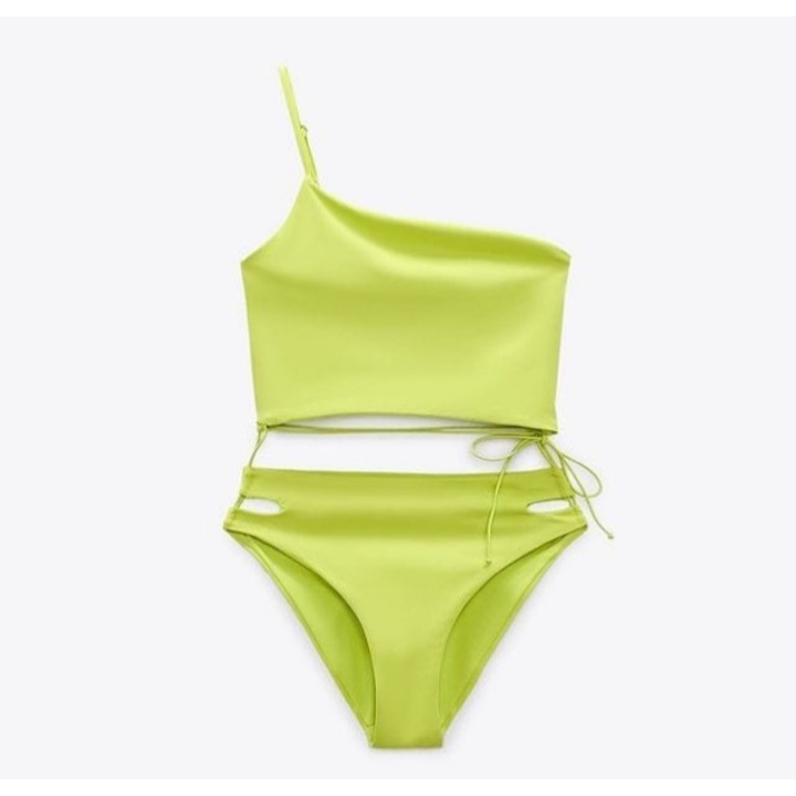 Savana Beachwear - LOLLI NEON Bikini Set wanita high waist one sleeve baju renang perempuan lucu kor