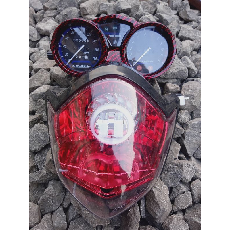 lampu depan Vixion old/lama + spidometer carbon