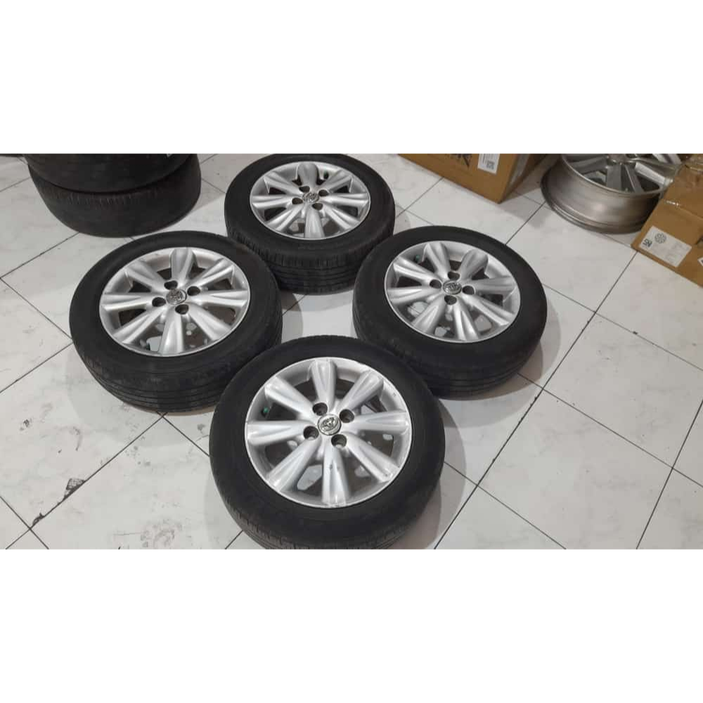 VELG MOBIL BEKAS ORI STANDAR YARIS RING15 X6 4X100 BAN 185 60 R15