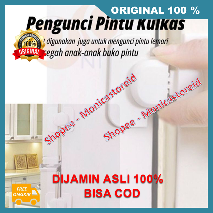BELI 1 GRATIS 1 Pengaman Pintu Kulkas Serbaguna Kunci Pengaman Pintu Lemari Es Kulkas Laci Anak Baby