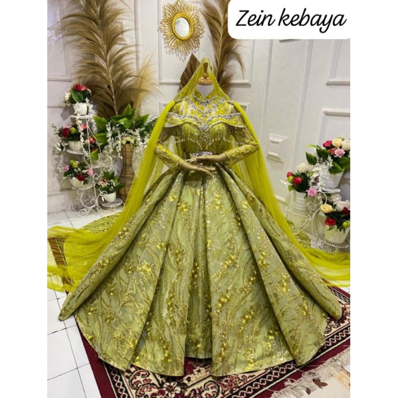 WEDDING DRES/GAUN PENGANTIN PARTY HIJAU MUDA