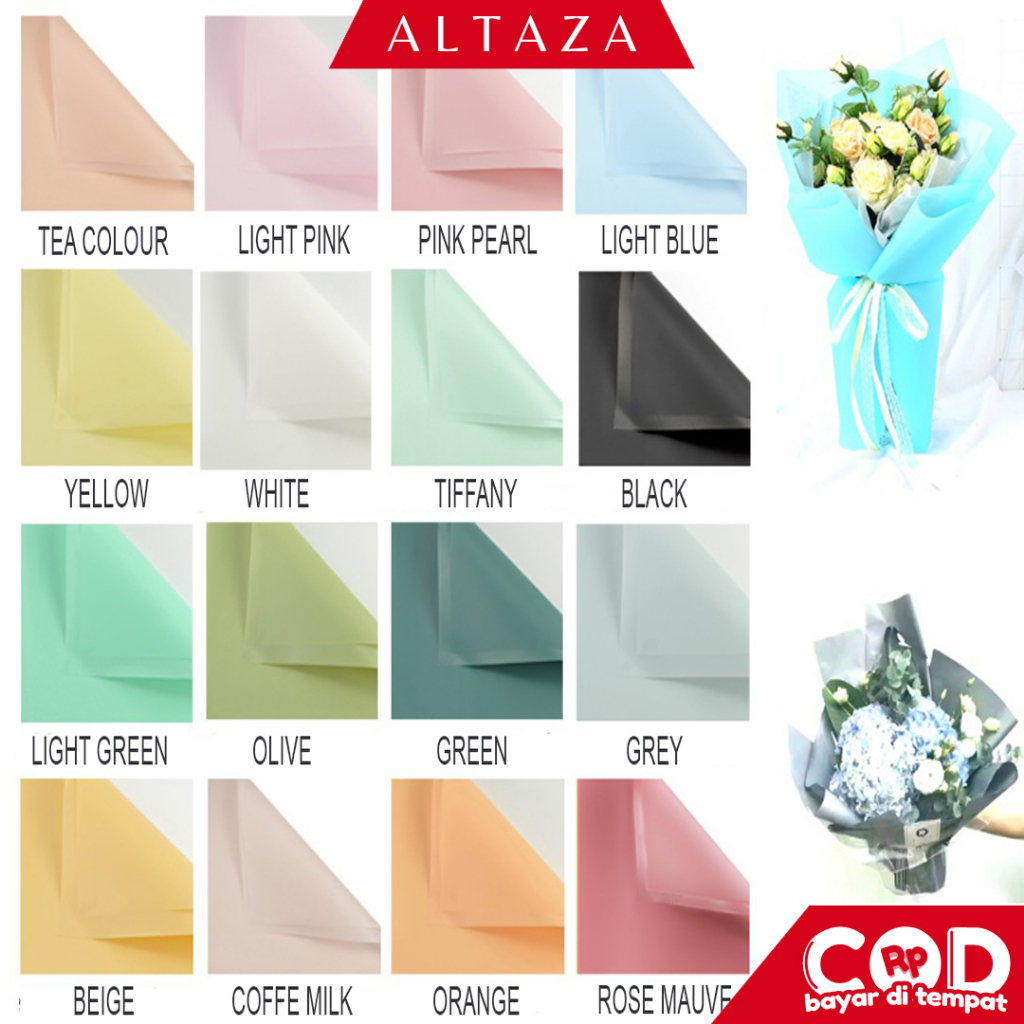 

Altaza COD Flower Wrapping Paper Kertas Buket Bunga Polos Korea Cellophane Waterproof KB01 / KB24 / KB30