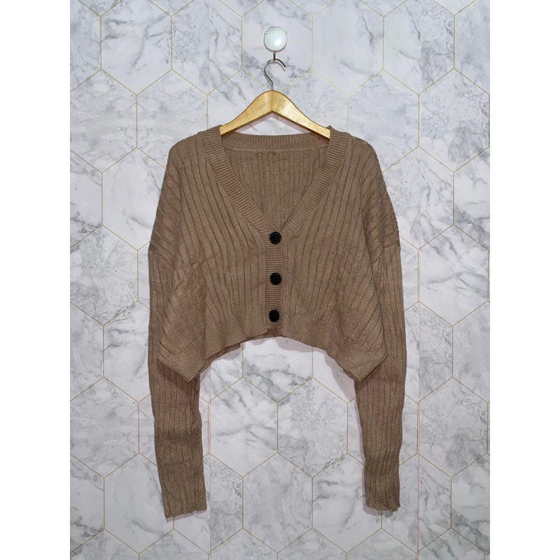 cardigan crop rajut oversize GRL