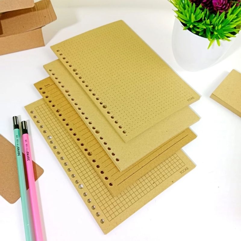 

loose leaf A5 brown paper/loose leaf kertas file isi binder 20 holes/loose leaf brown paper