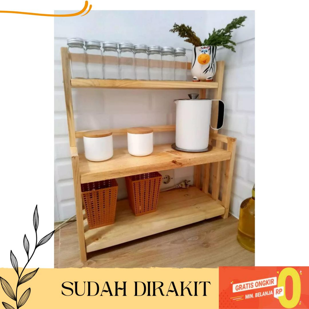 RAK BUMBU BESAR SERBAGUNA // RAK KAYU SERBAGUNA // RAK BUMBU KAYU SERBAGUNA