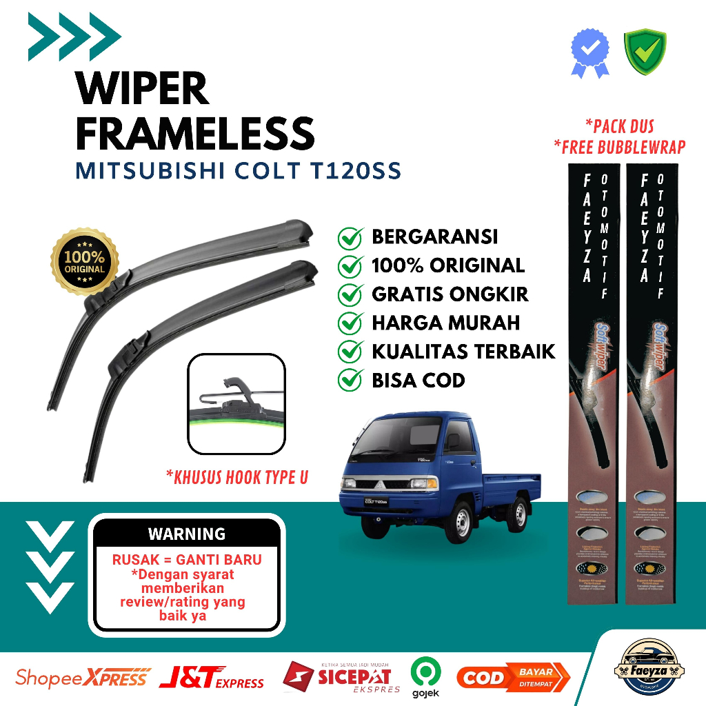 Wiper Frameless Mitsubishi Colt T120ss 1 Set Wiper Kaca Mobil Frameless Murah Mitsubishi Colt T120ss