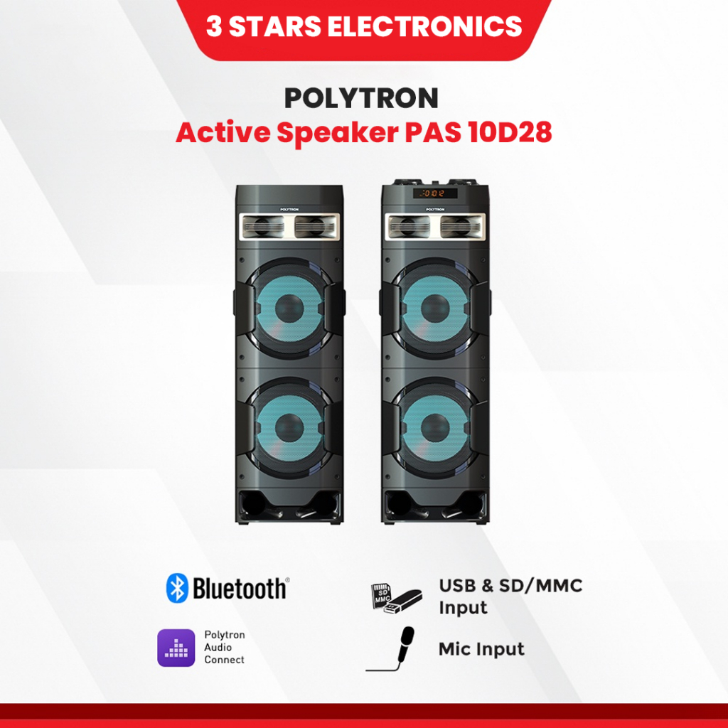 SPEAKER AKTIF POLYTRON PAS 10DF28 BLUETOOTH PAS10D28