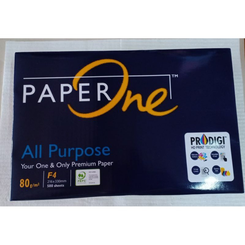 

Kertas Fotocopy Print Folio F4 80 gr PaperOne per Rim