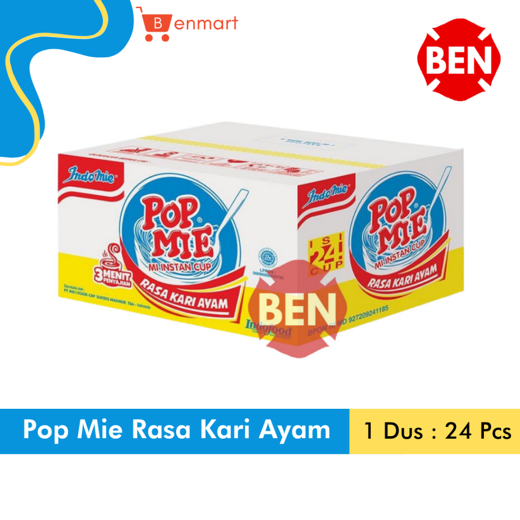 

Pop Mie Rasa Kari Ayam 1 Dus isi 24 Pcs Cup - Popmie Kuning Murah
