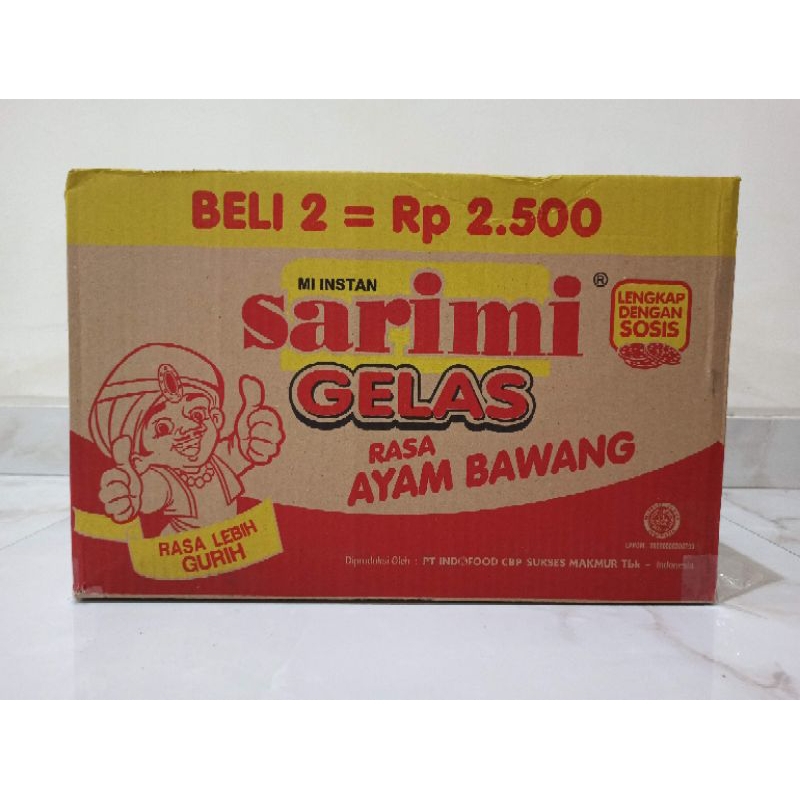 

1 Dus / Karton Sarimi Gelas Rasa Ayam Bawang Isi 120 pcs